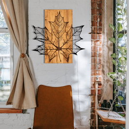 Wallity Hare Escultura de Pared Negro y Nogal